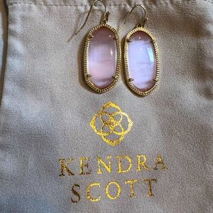 Elle Rose Quartz and Gold Kendra Scott Earrings